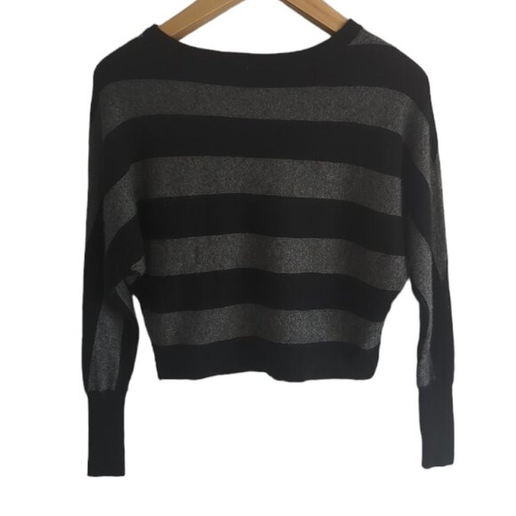BCBG Camille Striped Cropped Sweater - Picture 3 of 5